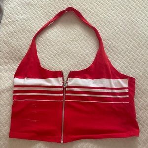 Front zipper crop top